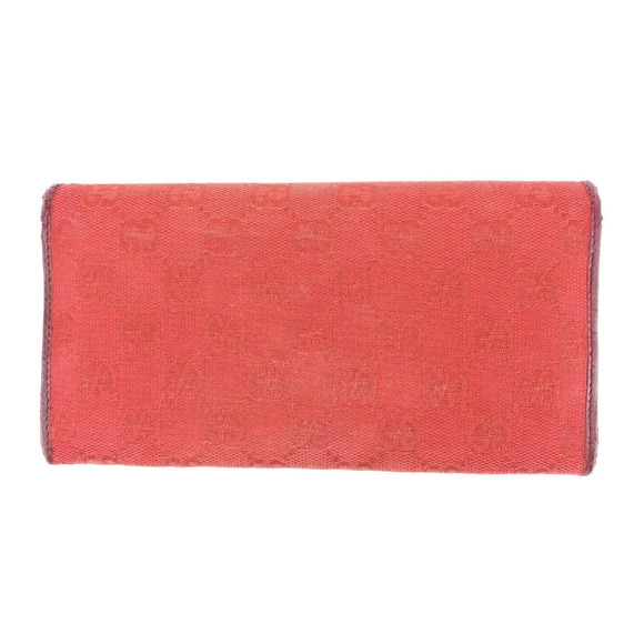 Gucci beige red leather zipper long Wallet canvas bamboo GG - Picture 1 of 6